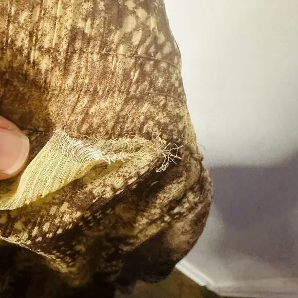 ENZA COSTA Snakeskin Tan Brown Printed Boho Loose Fit Shorts Size Small - Picture 2 of 8